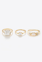 Load image into Gallery viewer, Pearl 18K Gold-Plated Ring Set