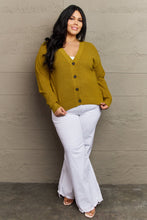 Load image into Gallery viewer, Zenana Kiss Me Tonight Full Size Button Down Cardigan in Chartreuse