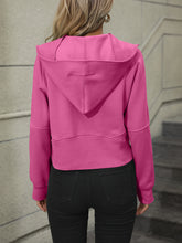 Load image into Gallery viewer, Zip-Up Raglan Sleeve Hoodie with Pocket