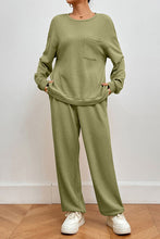 Load image into Gallery viewer, Pocketed Round Neck Top and Pants Lounge Set