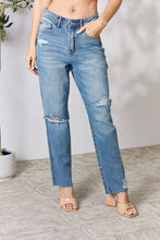 Load image into Gallery viewer, Judy Blue Full Size Distressed Raw Hem Straight Jeans