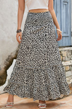 Load image into Gallery viewer, Leopard Print Frill Trim Maxi Skirt