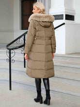 Load image into Gallery viewer, Longline Hooded Winter Coat with Pockets