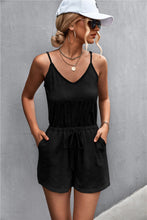 Load image into Gallery viewer, Spaghetti Strap V-Neck Pocket Romper