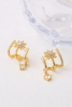 Load image into Gallery viewer, 18K Gold Plated Flower Zircon Earrings