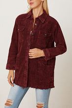 Load image into Gallery viewer, Raw Hem Pocketed Button Up Jacket