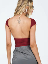 Load image into Gallery viewer, Backless Short Sleeve Cropped Blouse