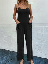 Load image into Gallery viewer, Pocketed Spaghetti Strap Wide Leg Jumpsuit