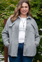 Load image into Gallery viewer, Plus Size Collared Neck Button Up Pocketed Jacket