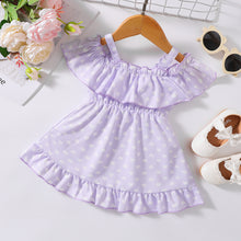 Load image into Gallery viewer, GIRLS Printed Frill Trim Ruffle Hem Dress