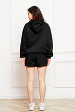 Load image into Gallery viewer, Drop Shoulder Long Sleeve Hoodie and Shorts Set