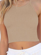 Load image into Gallery viewer, Ribbed Racerback Cropped Cami