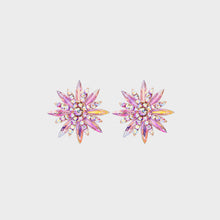 Load image into Gallery viewer, Flower Shape Rhinestone Alloy Stud Earrings