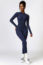 Load image into Gallery viewer, Half Zip Long Sleeve Active Jumpsuit