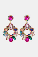 Load image into Gallery viewer, Zinc Alloy Frame Glass Stone Dangle Earrings