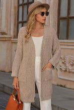 Load image into Gallery viewer, Open Front Drop Shoulder Cardigan with Pockets