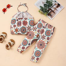 Load image into Gallery viewer, Baby Girl Printed Halter Neck Top and Pants Set