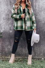 Load image into Gallery viewer, Plaid Pocketed Dropped Shoulder Coat