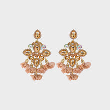 Load image into Gallery viewer, Flower Shape Rhinestone Alloy Dangle Earrings