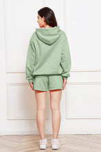 Load image into Gallery viewer, Drop Shoulder Long Sleeve Hoodie and Shorts Set