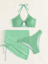 Load image into Gallery viewer, Tied Halter Neck Three-Piece Swim Set