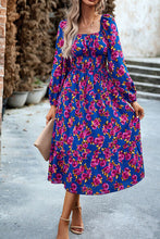 Load image into Gallery viewer, Printed Balloon Sleeve Midi Dress