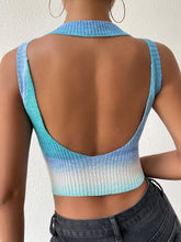 Load image into Gallery viewer, Gradient Open Back Cropped Knit Tank