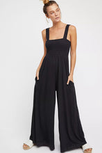 Load image into Gallery viewer, Smocked Square Neck Wide Leg Jumpsuit with Pockets