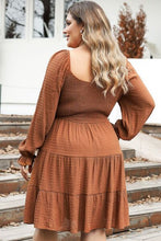 Load image into Gallery viewer, Plus Size Smocked Square Neck Tiered Dress