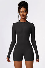 Load image into Gallery viewer, Half Zip Long Sleeve Active Romper