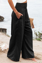 Load image into Gallery viewer, Plus Size Smocked High Waist Wide Leg Pants