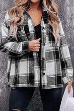 Load image into Gallery viewer, Plaid Pocketed Dropped Shoulder Coat