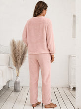 Load image into Gallery viewer, Teddy Long Sleeve Top and Pants Lounge Set