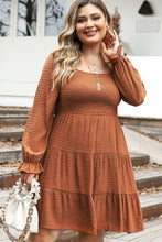 Load image into Gallery viewer, Plus Size Smocked Square Neck Tiered Dress