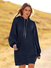 Load image into Gallery viewer, Textured Drawstring Tunic Hoodie