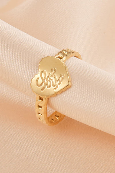 14K Gold Plated LOVE YOU Open Ring