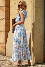 Load image into Gallery viewer, Printed Tie Back Cropped Top and Maxi Skirt Set