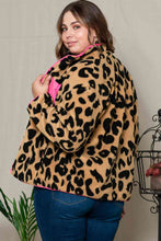 Load image into Gallery viewer, Plus Size Leopard Zip Up Jacket with Pockets