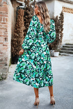 Load image into Gallery viewer, Printed Balloon Sleeve Midi Dress