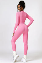 Load image into Gallery viewer, Half Zip Long Sleeve Active Jumpsuit