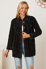 Load image into Gallery viewer, Raw Hem Pocketed Button Up Jacket