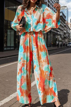 Load image into Gallery viewer, Tie-Dye Half Button Collared Neck Jumpsuit