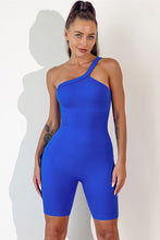 Load image into Gallery viewer, Asymmetrical Neck Wide Strap Active Romper