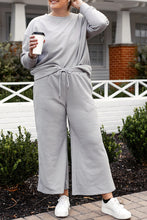 Load image into Gallery viewer, Double Take Full Size Textured Long Sleeve Top and Drawstring Pants Set