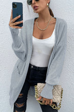 Load image into Gallery viewer, Open Front Dropped Shoulder Pocketed Cardigan