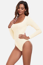 Load image into Gallery viewer, Square Neck Long Sleeve Active Bodysuit