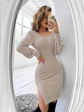 Load image into Gallery viewer, Slit Balloon Sleeve Mini Dress