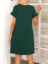 Load image into Gallery viewer, HEATHER Flounce Sleeve Dress