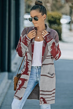 Load image into Gallery viewer, Geometric Open Front Pocketed Cardigan