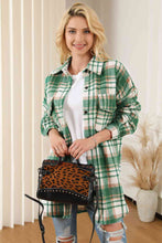 Load image into Gallery viewer, Plaid Dropped Shoulder Shirt Jacket